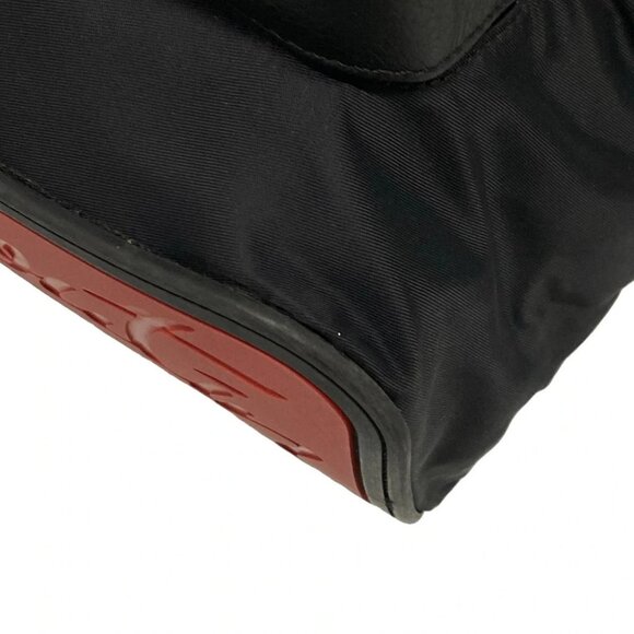 CHRISTIAN LOUBOUTIN - Black Red Multi Nylon Leather Backpack - Picture 14 of 16